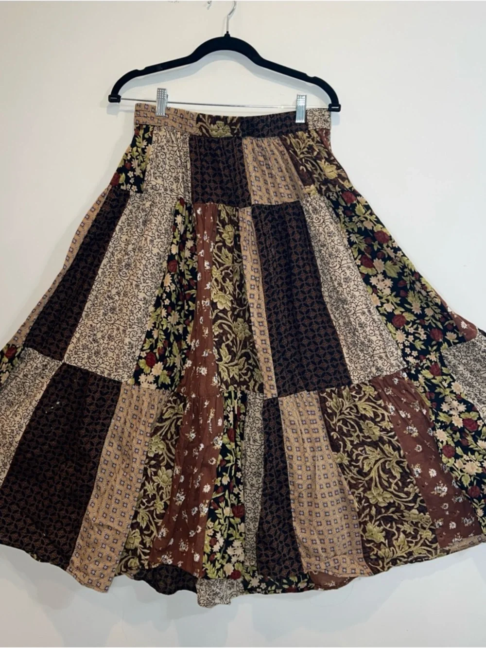 Sag Harbor Brown Patchwork Maxi Skirt - Picture 2 of 6